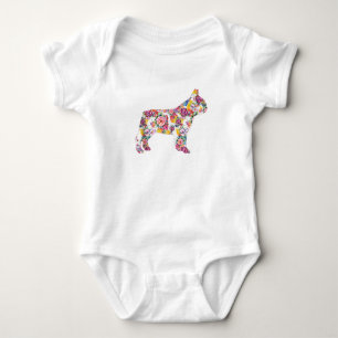 French Bulldog Blume Pattern Frenchie Bulldogs Baby Strampler