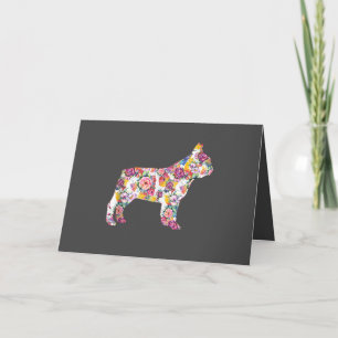 French Bulldog Blume Pattern Frenchie Bulldogs Feiertagskarte