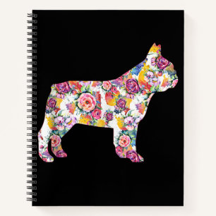French Bulldog Blume Pattern Frenchie Bulldogs Notizbuch