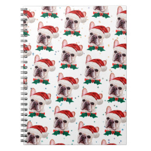 French Bulldog Breed Christmas Dog Pattern Notizblock