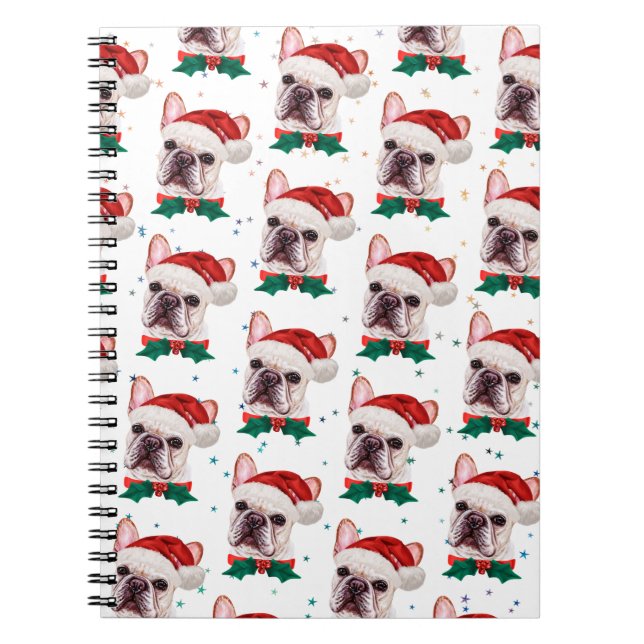 French Bulldog Breed Christmas Dog Pattern Notizblock (Vorderseite)