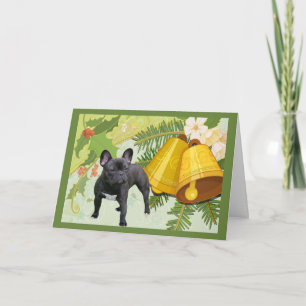 French Bulldog Christmas Card Bells Feiertagskarte