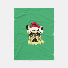 French Bulldog Christmas Cartoon Fleece Blanket