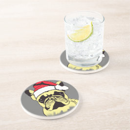 French Bulldog Christmas Cartoon Sandstone Unterse Getränkeuntersetzer