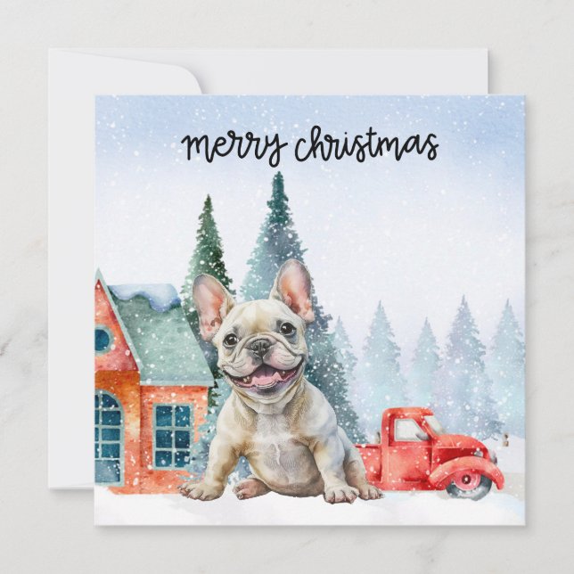 French Bulldog Christmas Dog Feiertagskarte (Vorderseite)