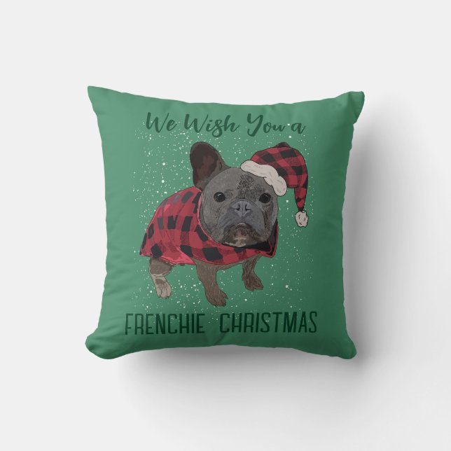 French Bulldog Christmas Funny Funny Dog Kissen (Vorderseite)