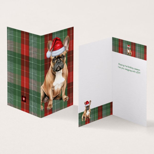 French Bulldog Christmas Green Red Holiday Kariert (Innenseite und Außenseite)