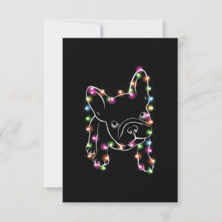 French Bulldog Christmas Light Dankeskarte