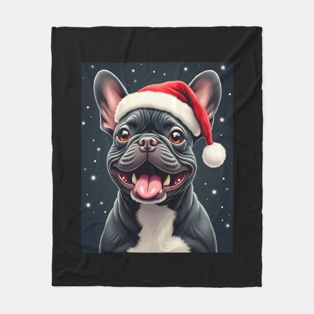 French Bulldog Christmas Long Sleeve T-Shirt Fleecedecke (Vorderseite)