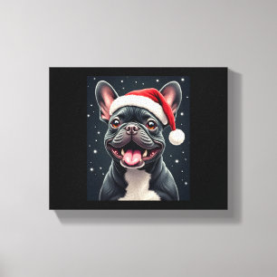 French Bulldog Christmas Long Sleeve T - Shirt Leinwanddruck