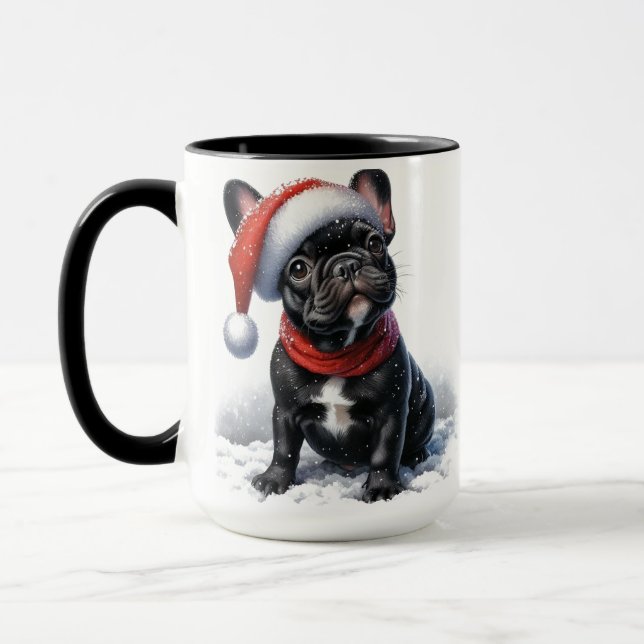 French Bulldog Christmas Mug Cup (Gauche)