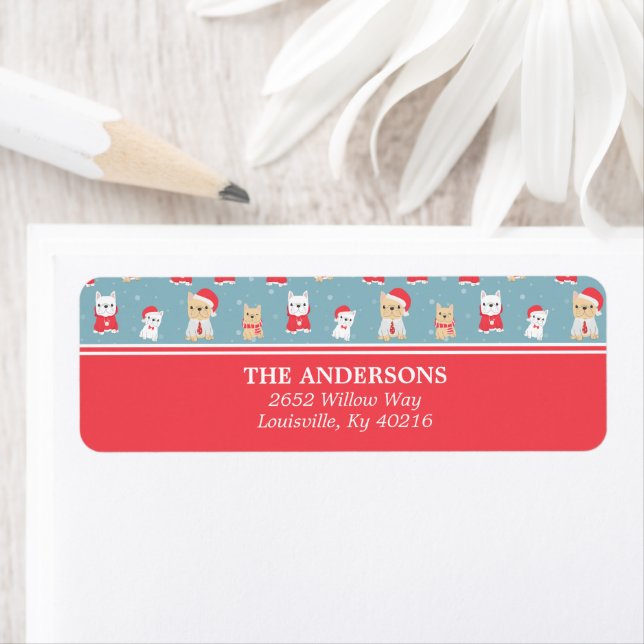 French Bulldog Christmas Patternadresse (Insitu)