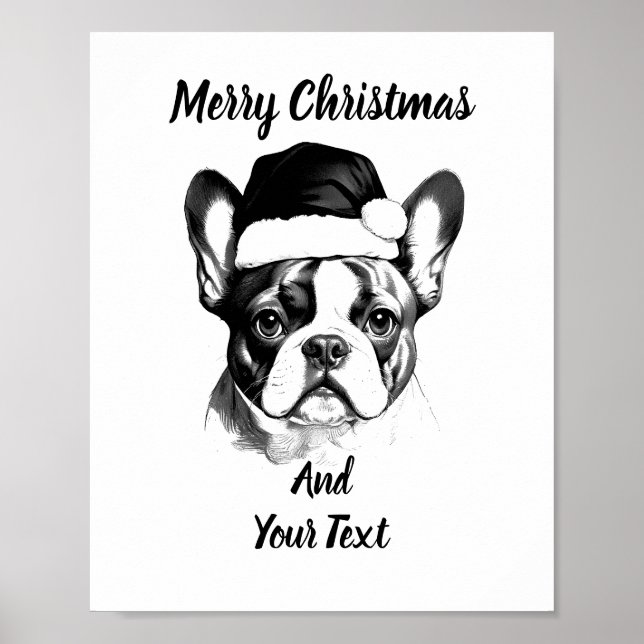 French Bulldog Christmas Poster Instant Download (Vorne)