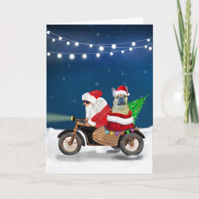French Bulldog Christmas Santa Claus Karte (Vorderseite)