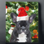 French Bulldog Christmas Tree Ornaments Snowman Fotoplatte<br><div class="desc">Niedlicher französischer Bulldogge mit Weihnachtsbaumschmuck Snow Man im Hintergrund.</div>