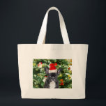 French Bulldog Christmas Tree Ornaments Snowman Jumbo Stoffbeutel<br><div class="desc">Niedlicher französischer Bulldogge mit Weihnachtsbaumschmuck Snow Man im Hintergrund.</div>