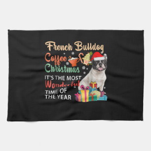 French Bulldog Coffee Christmas It's Wonderful Geschirrtuch