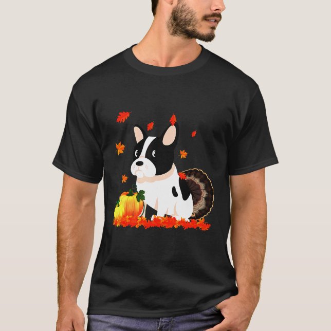 French Bulldog Costume Erntedank T-Shirt (Vorderseite)