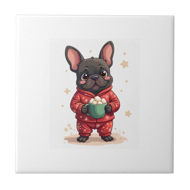 French Bulldog Cozy Cocoa Fliese (Vorderseite)