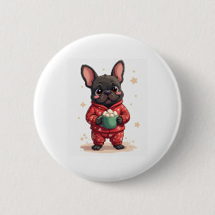 French Bulldog Cozy Cocoa Hund Button