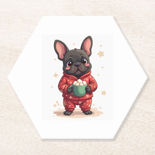 French Bulldog Cozy Cocoa Untersetzer (Vorderseite)