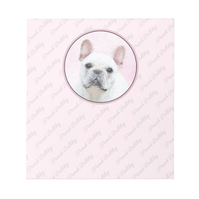French Bulldog (Cream/White) Painting - Dog Art Notizblock (Vorderseite)