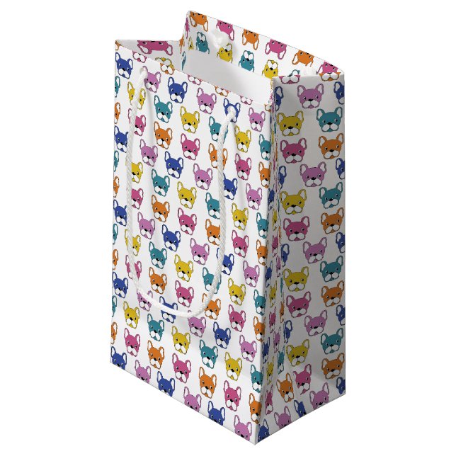 French Bulldog Custom Gift Bag - Klein, glänzend Kleine Geschenktüte (Vorderseite Schrägansicht)
