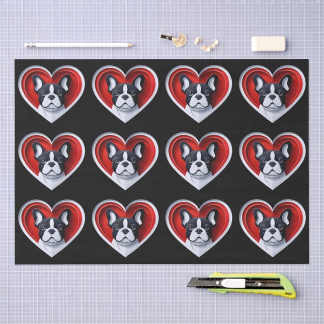 French Bulldog Cute Frenchie Gift Wrapping Seidenpapier (Handwerk)