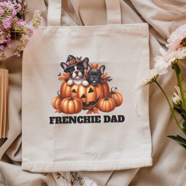 French Bulldog Dad Halloween Pumpkins Tragetasche (Von Creator hochgeladen)
