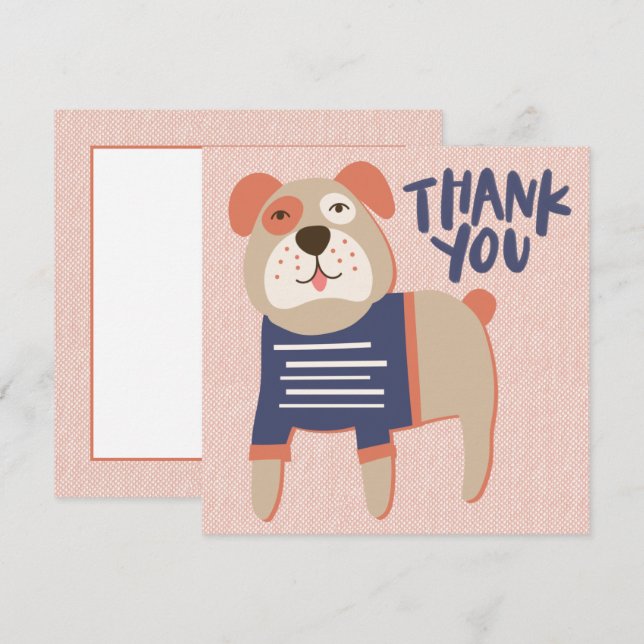 French Bulldog Danke, Card (Vorne/Hinten)