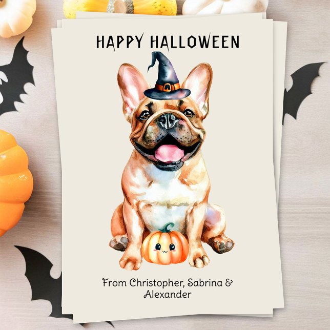 French Bulldog Dog Happy Halloween Feiertagskarte (Von Creator hochgeladen)