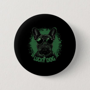 French Bulldog Dog - St. Patrick's Day Saint Paddy Button
