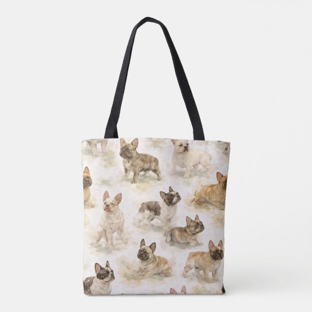French Bulldog dog watercolor  Tasche (Rückseite)