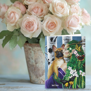 French Bulldog Dryad Fantasy Karte