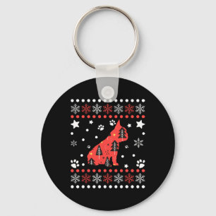 French Bulldog Eigentümer von Christmas Dog Patter Schlüsselanhänger