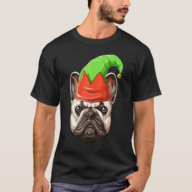 French Bulldog Elf Hat Christmas French Bulldog T-Shirt (Vorderseite)