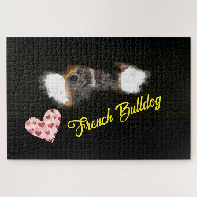 French Bulldog Eyes Solid Color 1000 Stück Jigsaw (Horizontal)