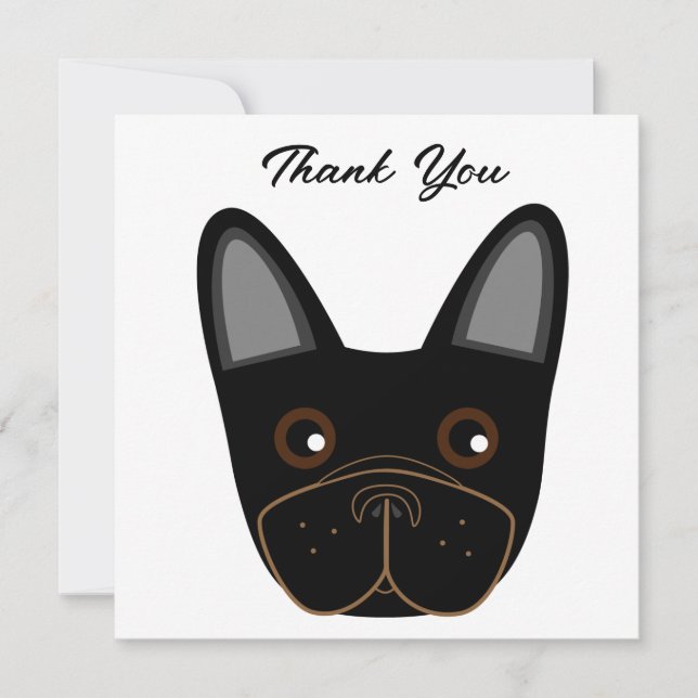French Bulldog Face Birthday Party Danke Karte (Vorderseite)