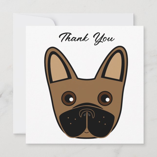 French Bulldog Face Birthday Party Danke Karte (Vorderseite)