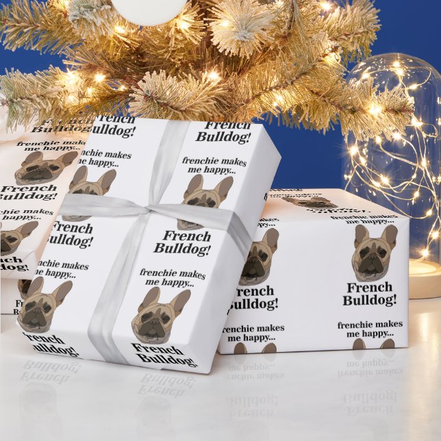French Bulldog Face Dog Lover Geschenkpapier (Feiertage)