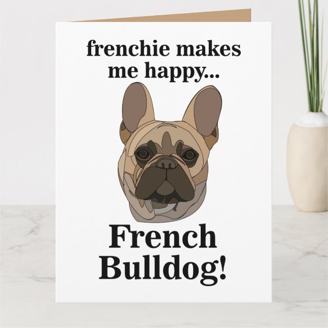 French Bulldog Face Dog Lover Karte (Vorderseite)