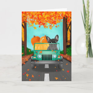 French Bulldog Fall Pumpkin Karte