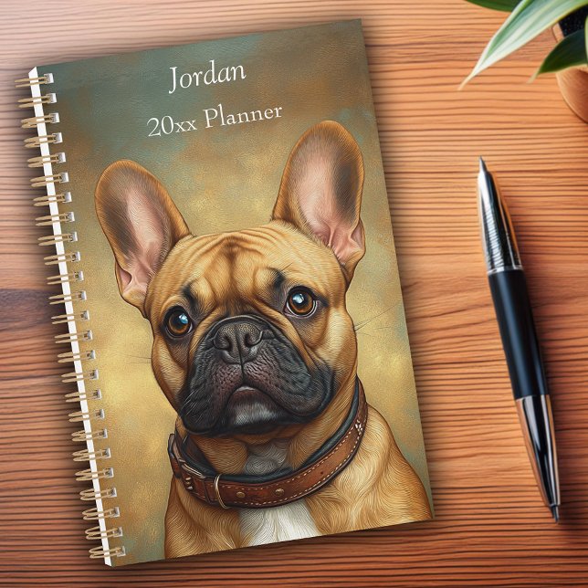 French Bulldog Fawn Frenchie Portrait Personnalisé (French Bulldog Fawn Frenchie Portrait Personalized Planner)