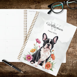French Bulldog Floral Planer