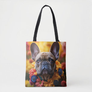 French Bulldog Floral Wreath Tasche