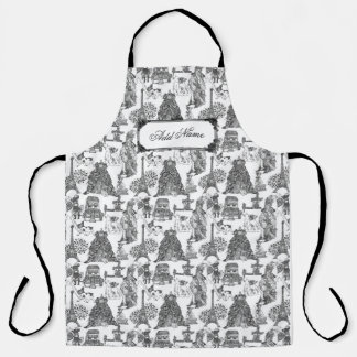 FRENCH BULLDOG Frenchie Black Toile mit Individuel Schürze