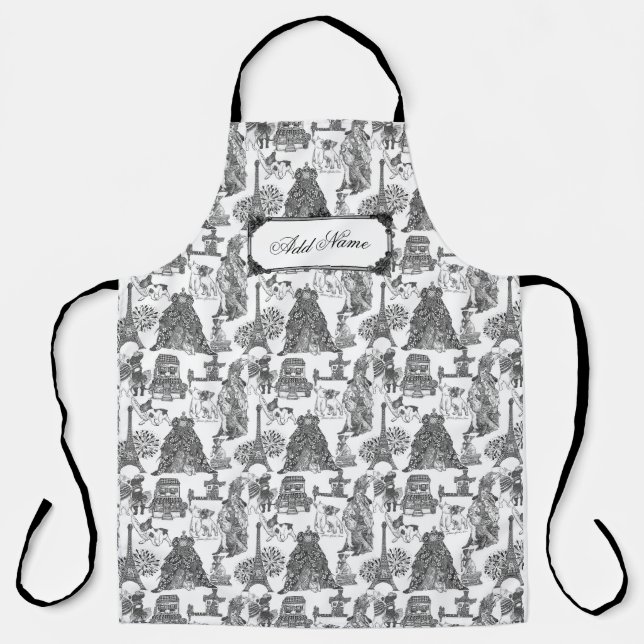 FRENCH BULLDOG Frenchie Black Toile mit Individuel Schürze (Vorderseite)