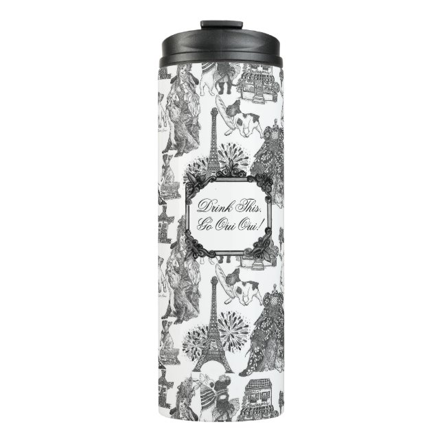 FRENCH BULLDOG Frenchie Black Toile Thermosbecher (Vorderseite)
