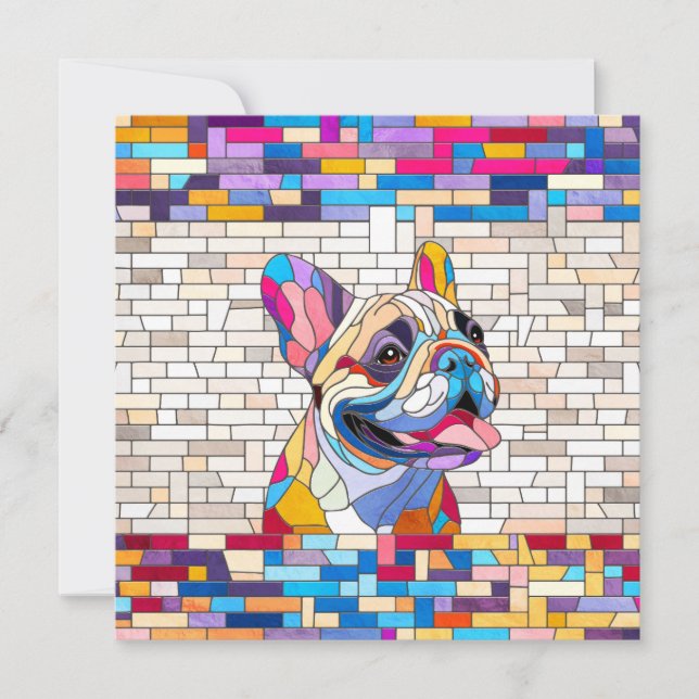 French Bulldog - Frenchie - buntes Mosaik (Vorderseite)
