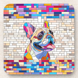 French Bulldog - Frenchie - buntes Mosaik Getränkeuntersetzer